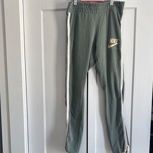 Nike Olive Joggers with White Stripes